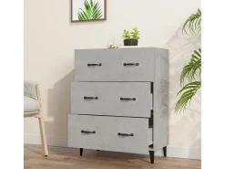 Aparador de madera de ingeniería gris hormigón 69,5x34x90 cm ES40586
