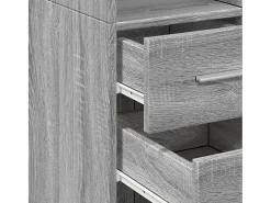 Aparador de madera de ingeniería gris Sonoma 30x42,5x185 cm