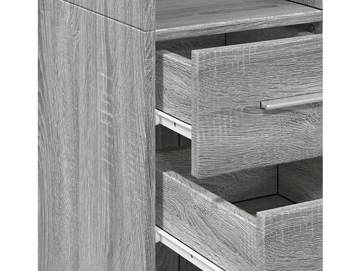 Aparador de madera de ingeniería gris Sonoma 30x42,5x185 cm