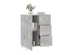 Aparador de madera de ingeniería gris hormigón 69,5x34x90 cm ES79195