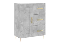 Aparador de madera de ingeniería gris hormigón 69,5x34x90 cm ES79195