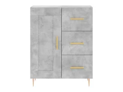 Aparador de madera de ingeniería gris hormigón 69,5x34x90 cm ES79195