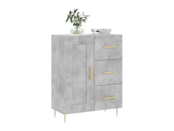 Aparador de madera de ingeniería gris hormigón 69,5x34x90 cm ES79195