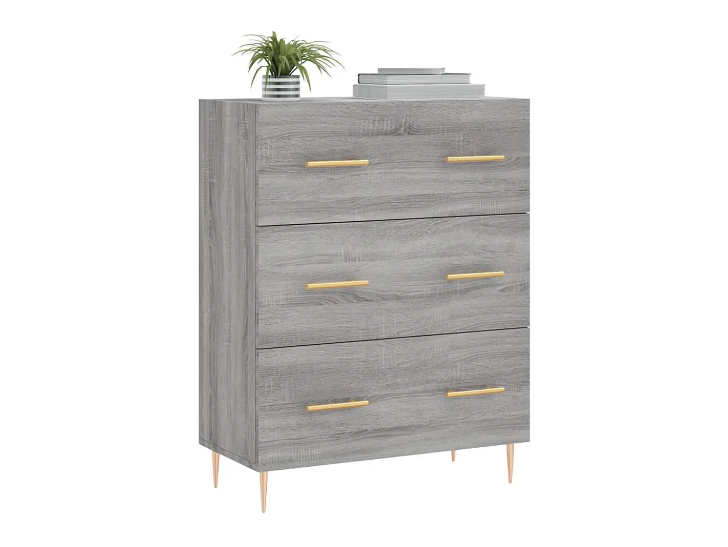 Aparador de madera de ingeniería gris Sonoma 69,5x34x90 cm ES71313