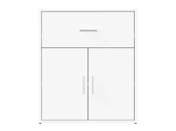 Aparador de madera de ingeniería 2 uds blanco 60x31x70 cm