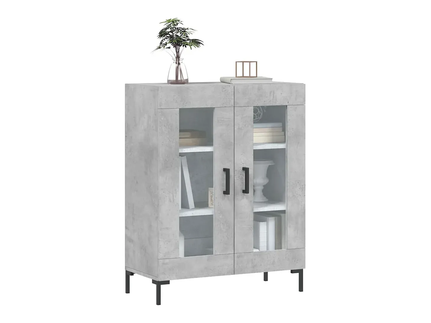 Aparador de madera de ingeniería gris hormigón 69,5x34x90 cm