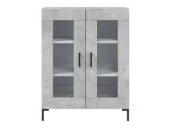 Aparador de madera de ingeniería gris hormigón 69,5x34x90 cm