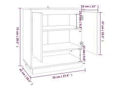 Aparador de madera de ingeniería roble ahumado 70x41x75 cm