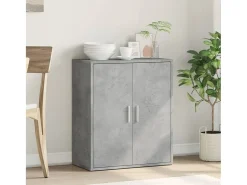 Aparador de madera de ingeniería gris hormigón 60x31x70 cm ES734717