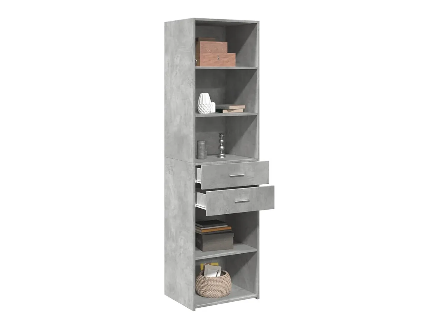 Aparador de madera de ingeniería gris hormigón 50x42,5x185 cm