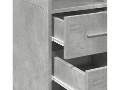 Aparador de madera de ingeniería gris hormigón 50x42,5x185 cm