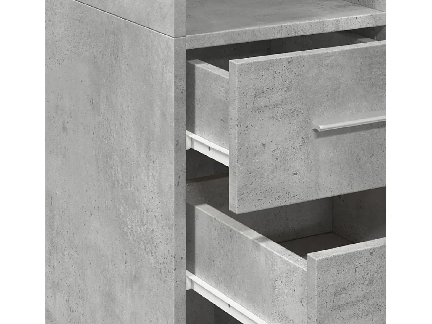 Aparador de madera de ingeniería gris hormigón 50x42,5x185 cm