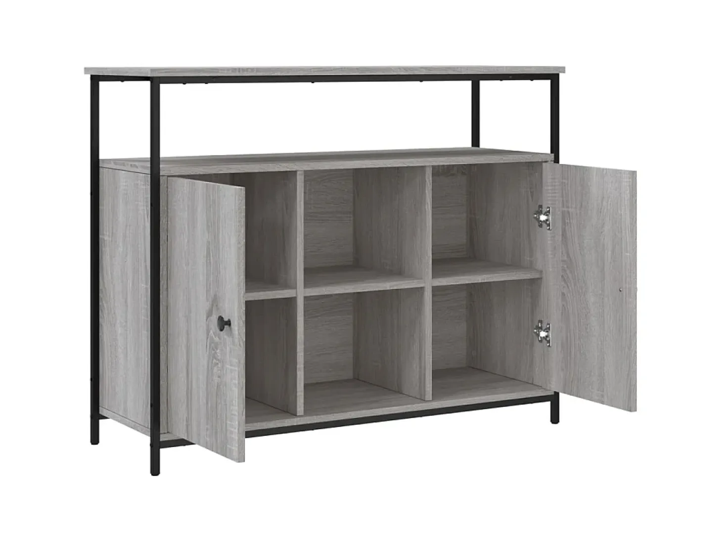 Aparador de madera de ingeniería gris Sonoma 100x35x80 cm ES56505