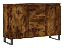 Aparador de madera de ingeniería roble ahumado 104x35x70 cm ES58538