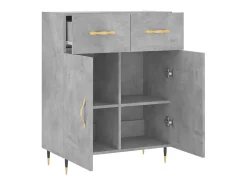 Aparador de madera de ingeniería gris hormigón 69,5x34x90 cm ES25526