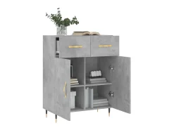 Aparador de madera de ingeniería gris hormigón 69,5x34x90 cm ES25526