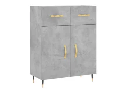 Aparador de madera de ingeniería gris hormigón 69,5x34x90 cm ES25526