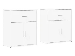 Aparador de madera de ingeniería 2 uds blanco 60x31x70 cm ES853584