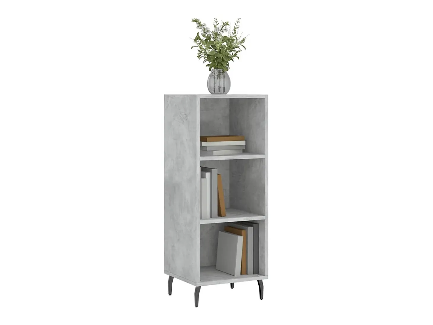 Aparador de madera de ingeniería gris hormigón 34,5x32,5x90 cm