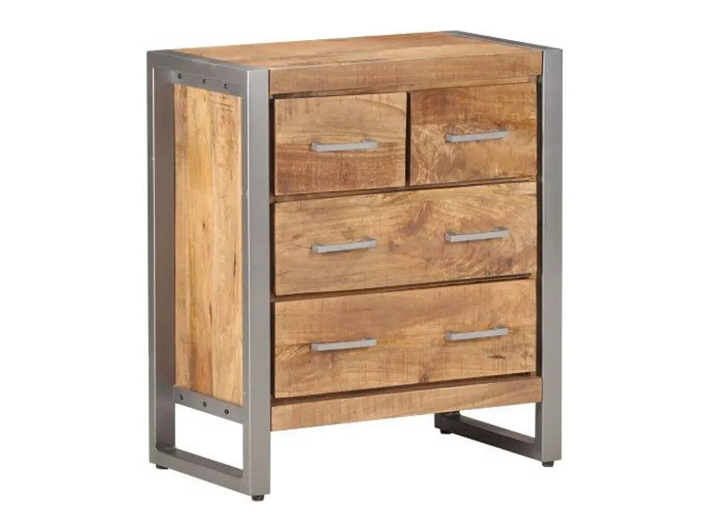 Aparador de madera de mango rugosa 60x35x70 cm