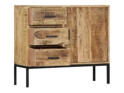 Aparador de madera de mango maciza 88x30x71 cm