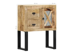 Aparador de madera de mango maciza 60x30x76 cm