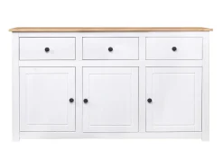 Aparador de madera de pino estilo Panamá blanco 135x40x80 cm ES67104