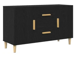 Aparador de madera de roble negro 100x36x60 cm