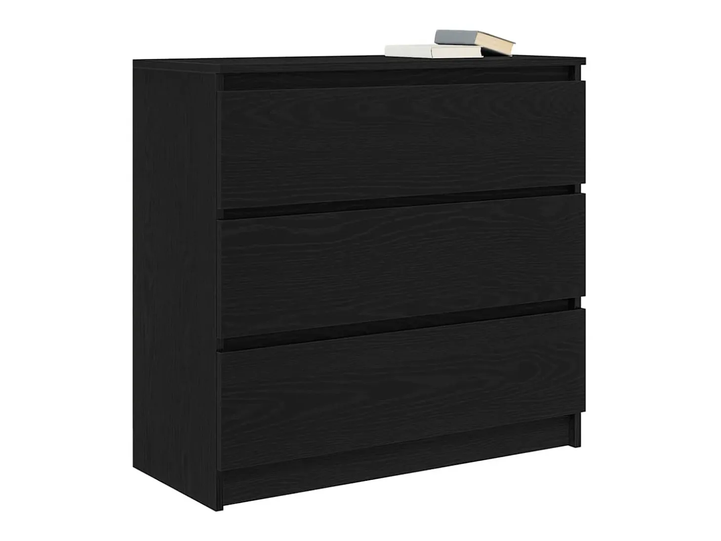 Aparador de madera de roble negro 80x35x76 cm
