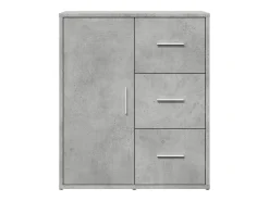 Aparador de madera ingeniería 2 uds gris hormigón 60x31x70 cm