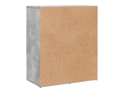 Aparador de madera ingeniería 2 uds gris hormigón 60x31x70 cm