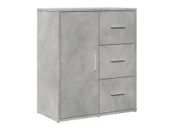 Aparador de madera ingeniería 2 uds gris hormigón 60x31x70 cm ES951612