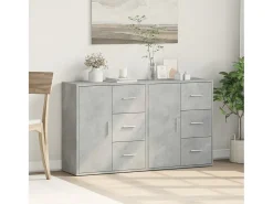 Aparador de madera ingeniería 2 uds gris hormigón 60x31x70 cm ES951612