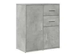 Aparador de madera ingeniería 2 uds gris hormigón 60x31x70 cm ES806341