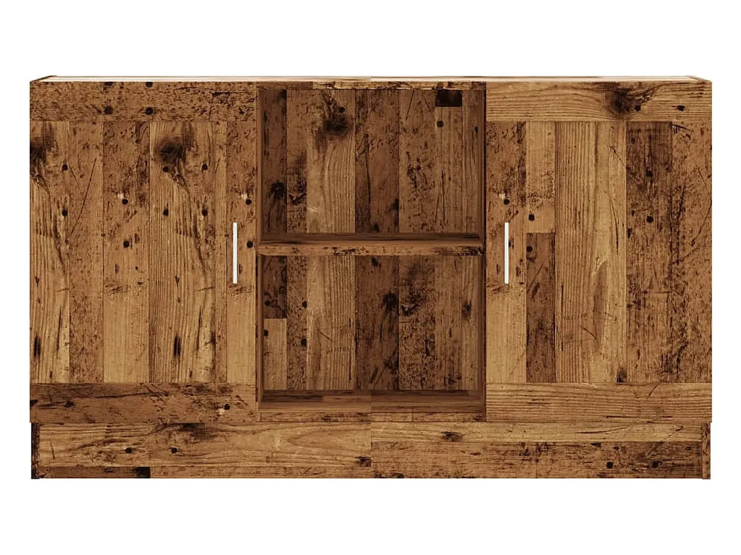 Aparador de madera ingeniería envejecida negro 120x30,5x70 cm