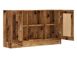 Aparador de madera ingeniería envejecida negro 120x30,5x70 cm