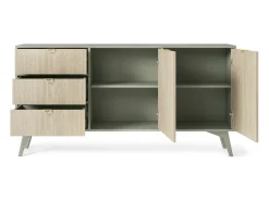 Aparador de madera laminada de 2 puertas y 3 cajones, 158x80 cm