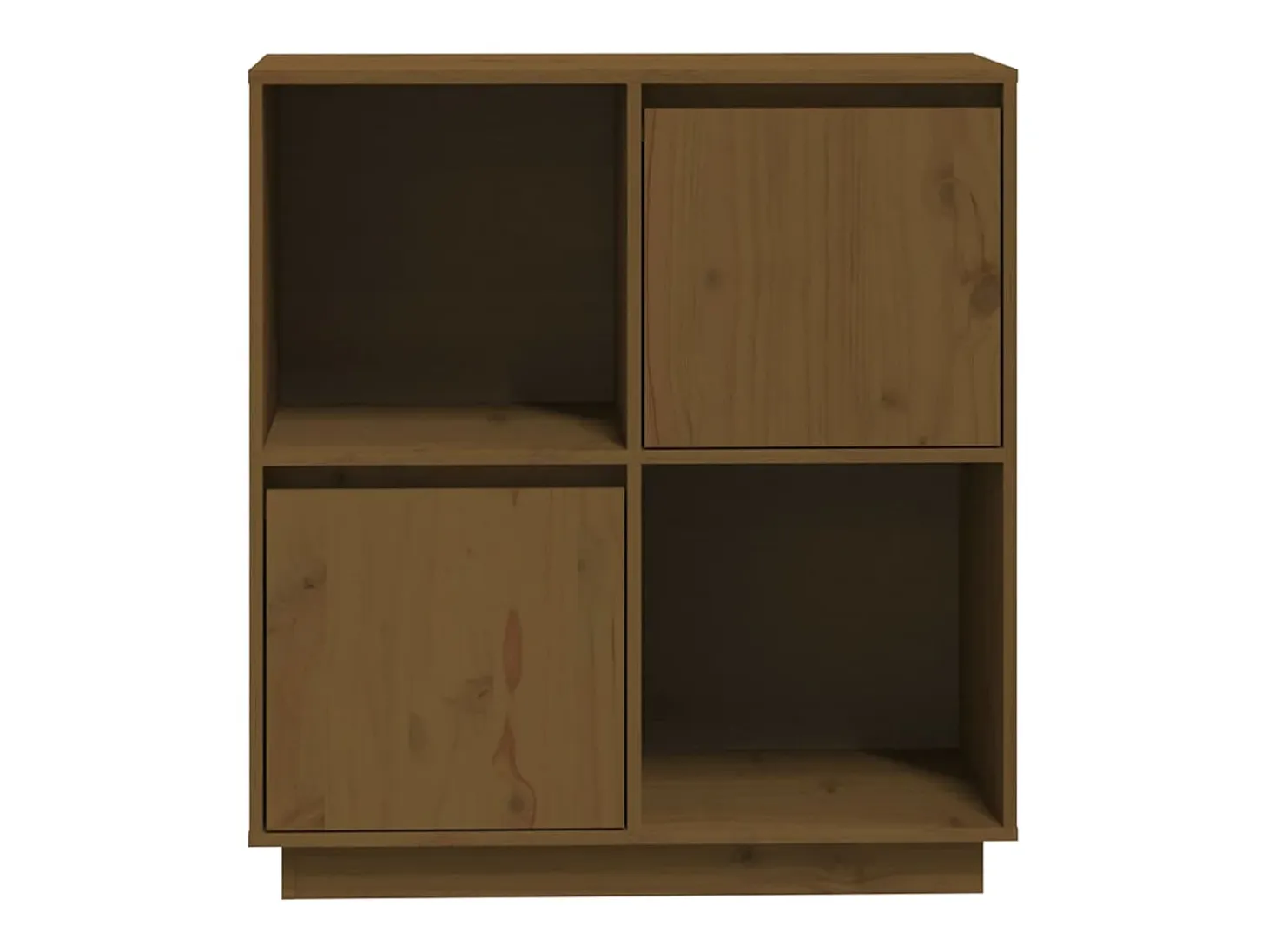 Aparador de madera maciza de pino marrón miel 74x35x80 cm