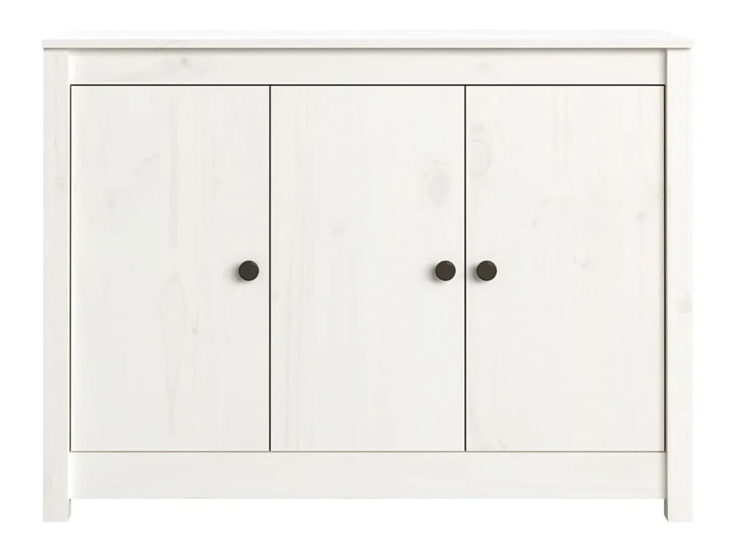 Aparador de madera maciza de pino blanco 100x35x74 cm