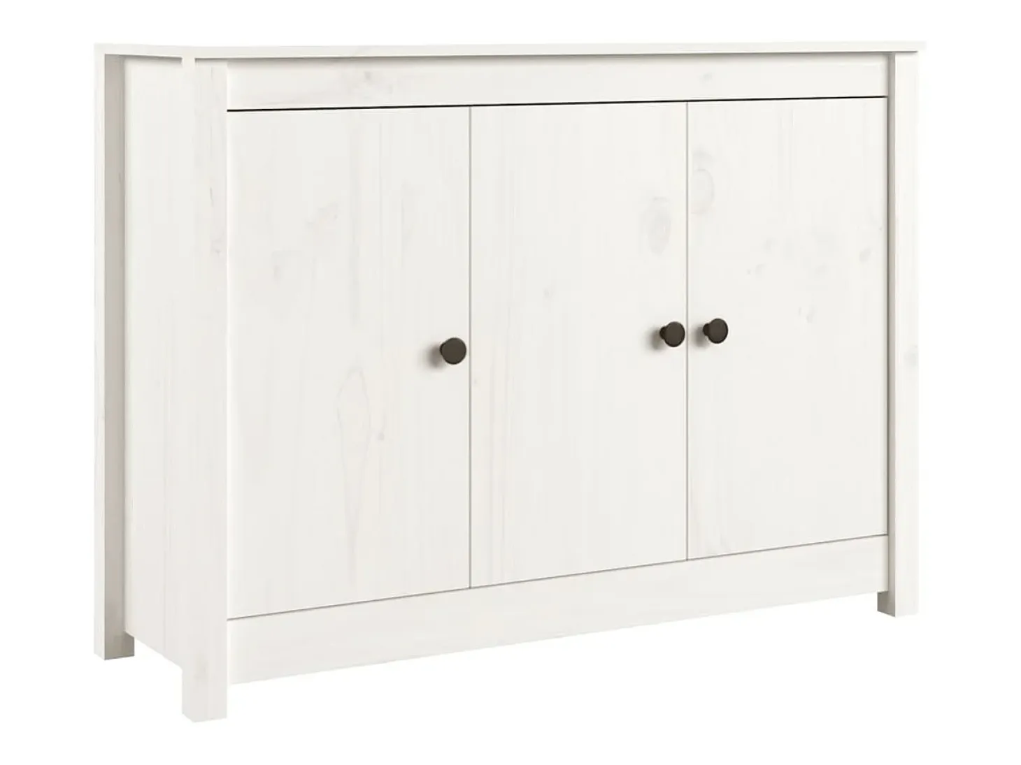 Aparador de madera maciza de pino blanco 100x35x74 cm