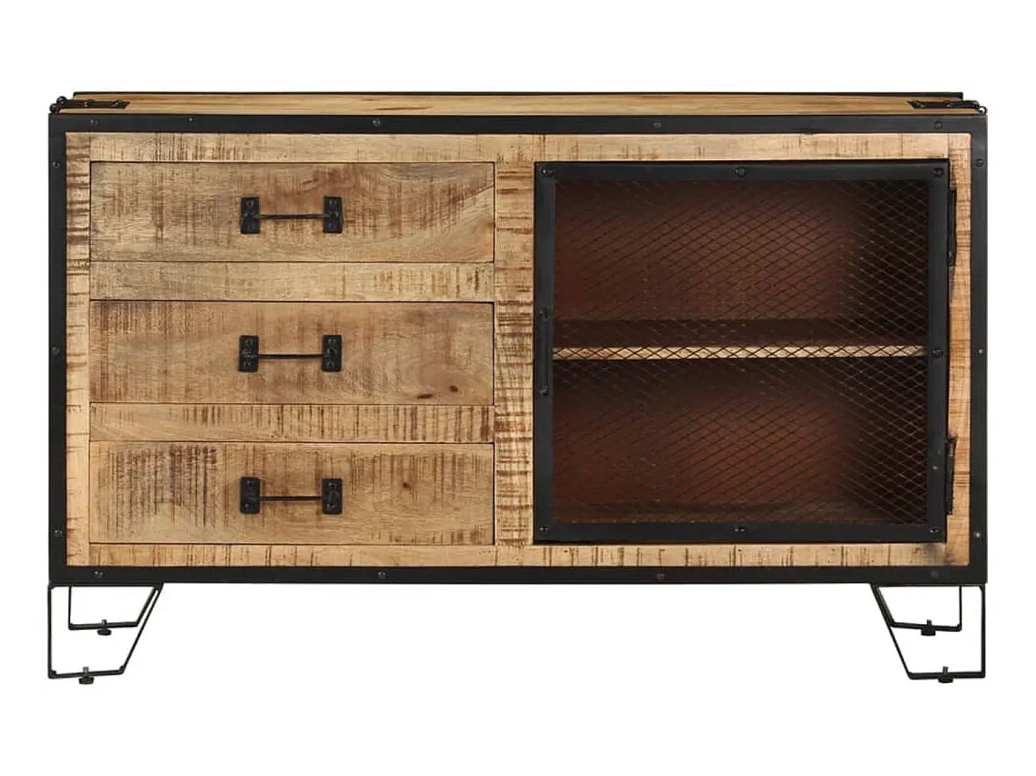 Aparador de madera maciza de mango en bruto 100x31x60 cm ES18777