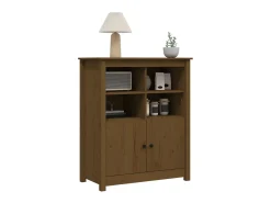 Aparador de madera maciza de pino marrón miel 83x41,5x100 cm ES19255
