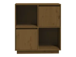 Aparador de madera maciza de pino marrón miel 74x35x80 cm