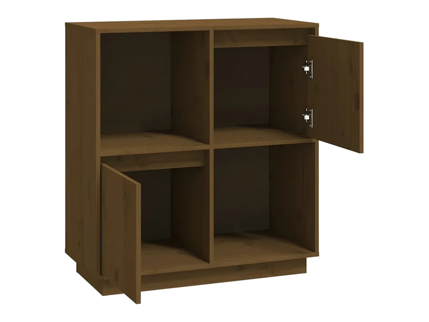 Aparador de madera maciza de pino marrón miel 74x35x80 cm
