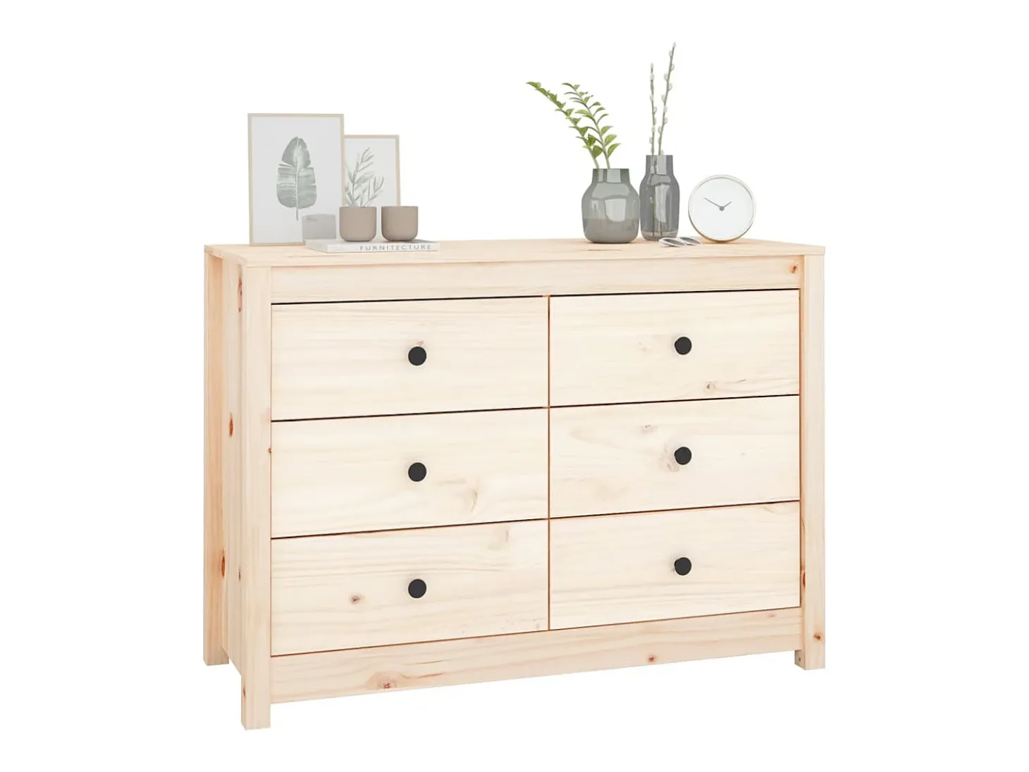 Aparador de madera maciza de pino 100x40x72 cm