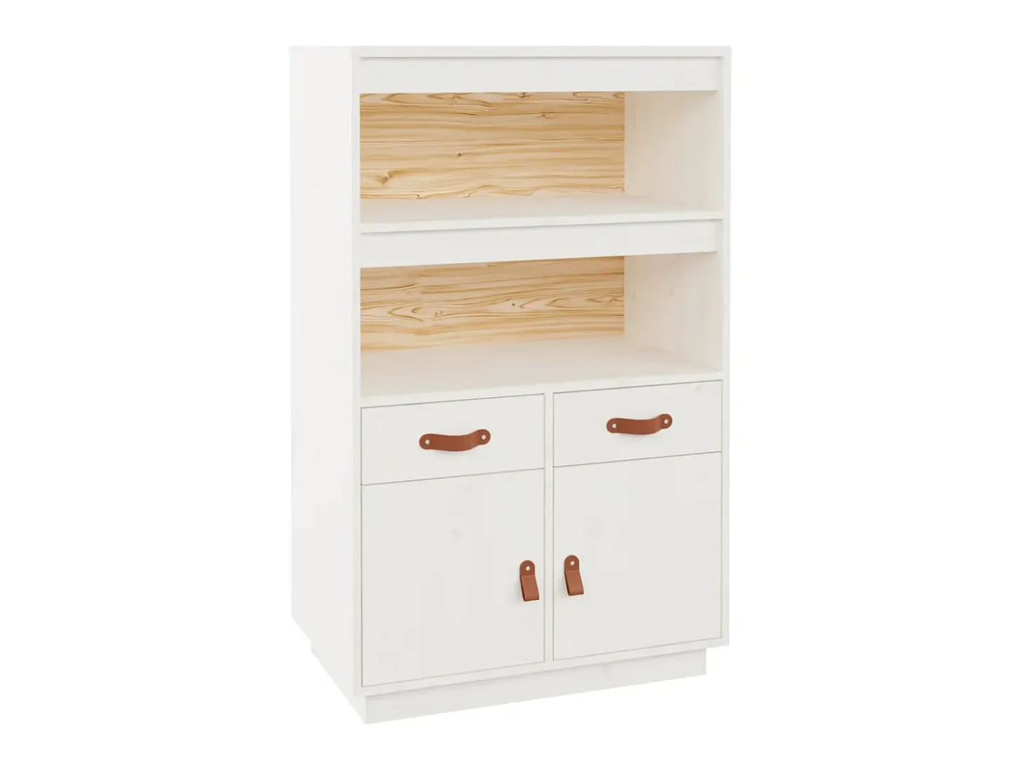 Aparador de madera maciza de pino blanco 67x40x108,5 cm ES56791