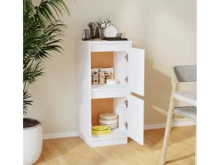 Aparador de madera maciza de pino blanco 31,5x34x75 cm ES27112