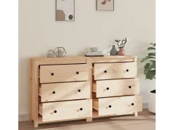 Aparador de madera maciza de pino 140x35x80 cm ES95851