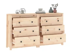 Aparador de madera maciza de pino 140x35x80 cm ES95851