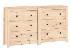 Aparador de madera maciza de pino 140x35x80 cm ES95851